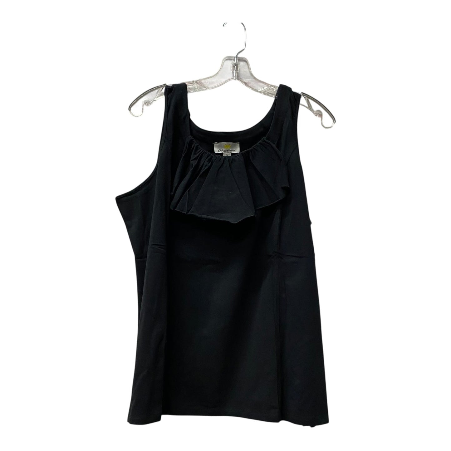Top Sleeveless Basic By Kathleen Kirtwood In Black, Size:2X