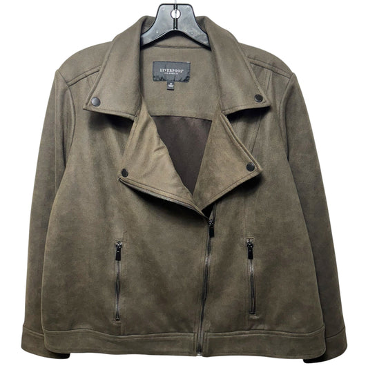 Jacket Moto By Liverpool In Green, Size: 2x