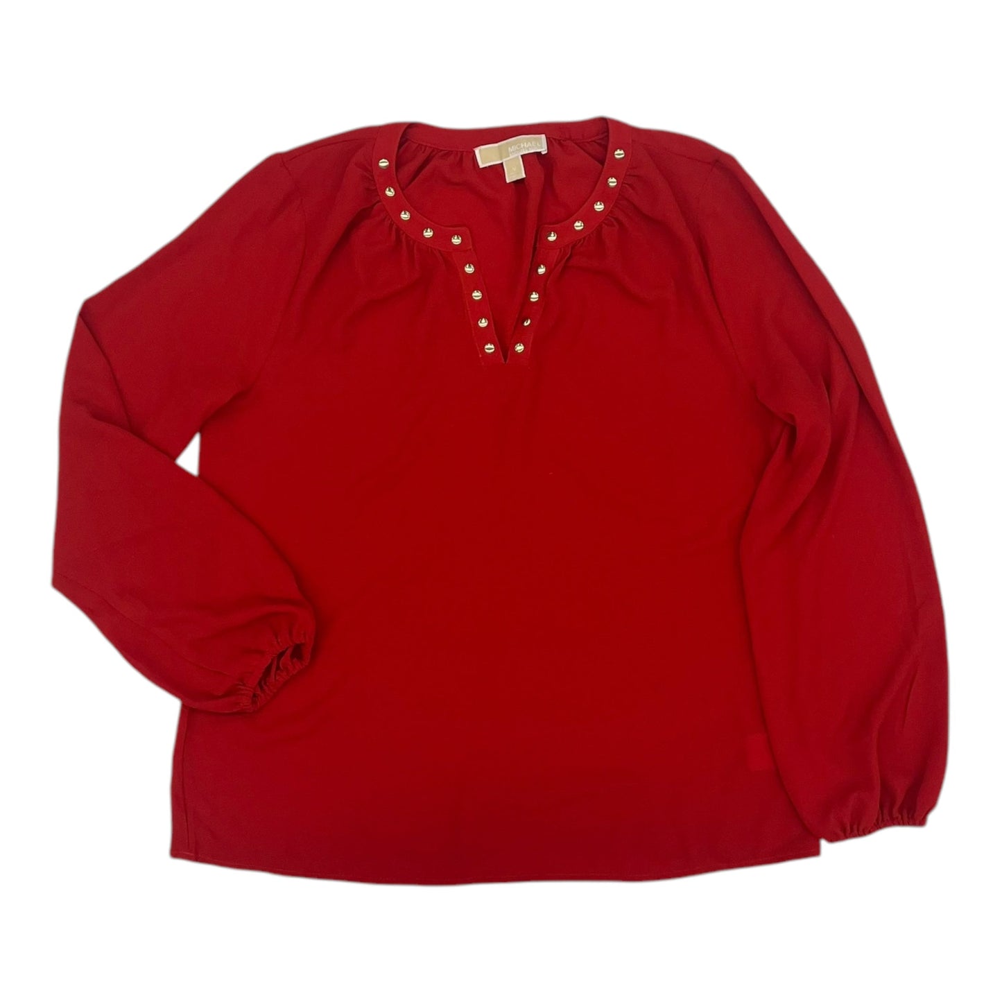 Blouse Designer By Michael Kors In Red, Size:M