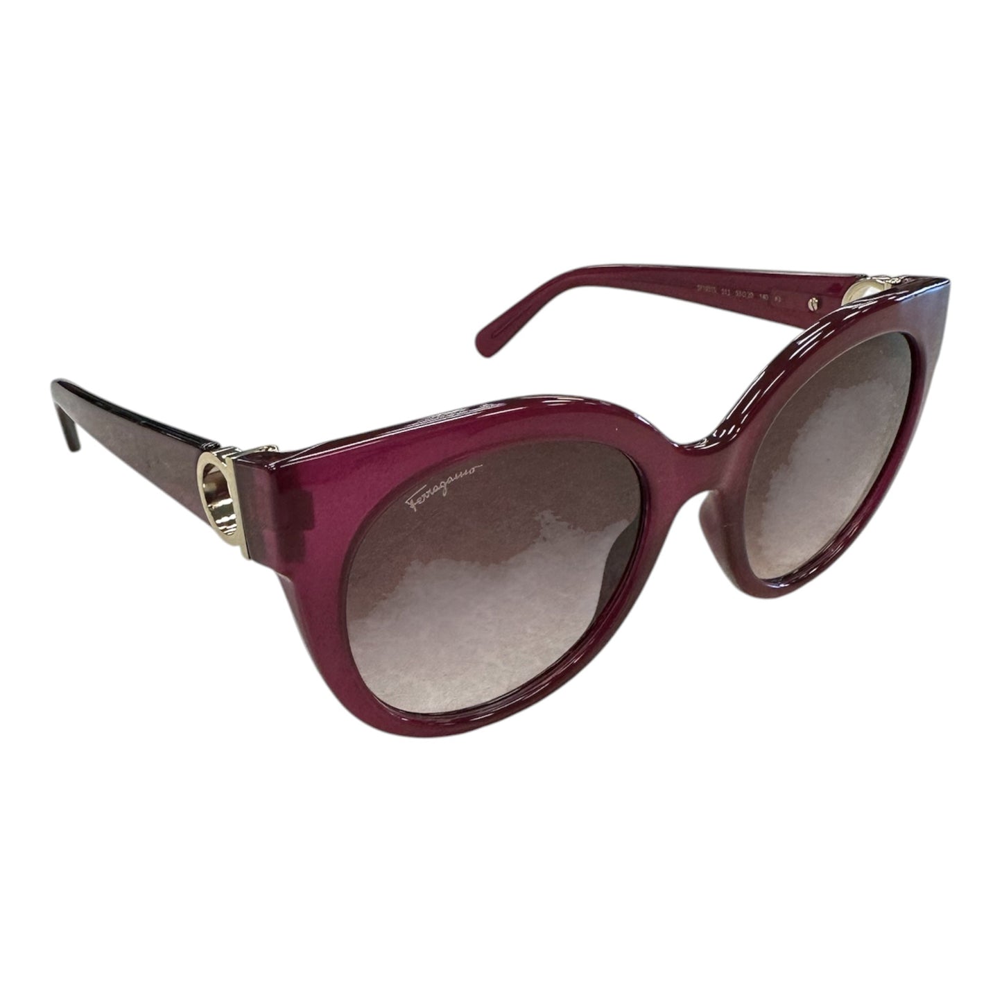 Sunglasses Luxury Designer By Ferragamo In Purple, Size:
