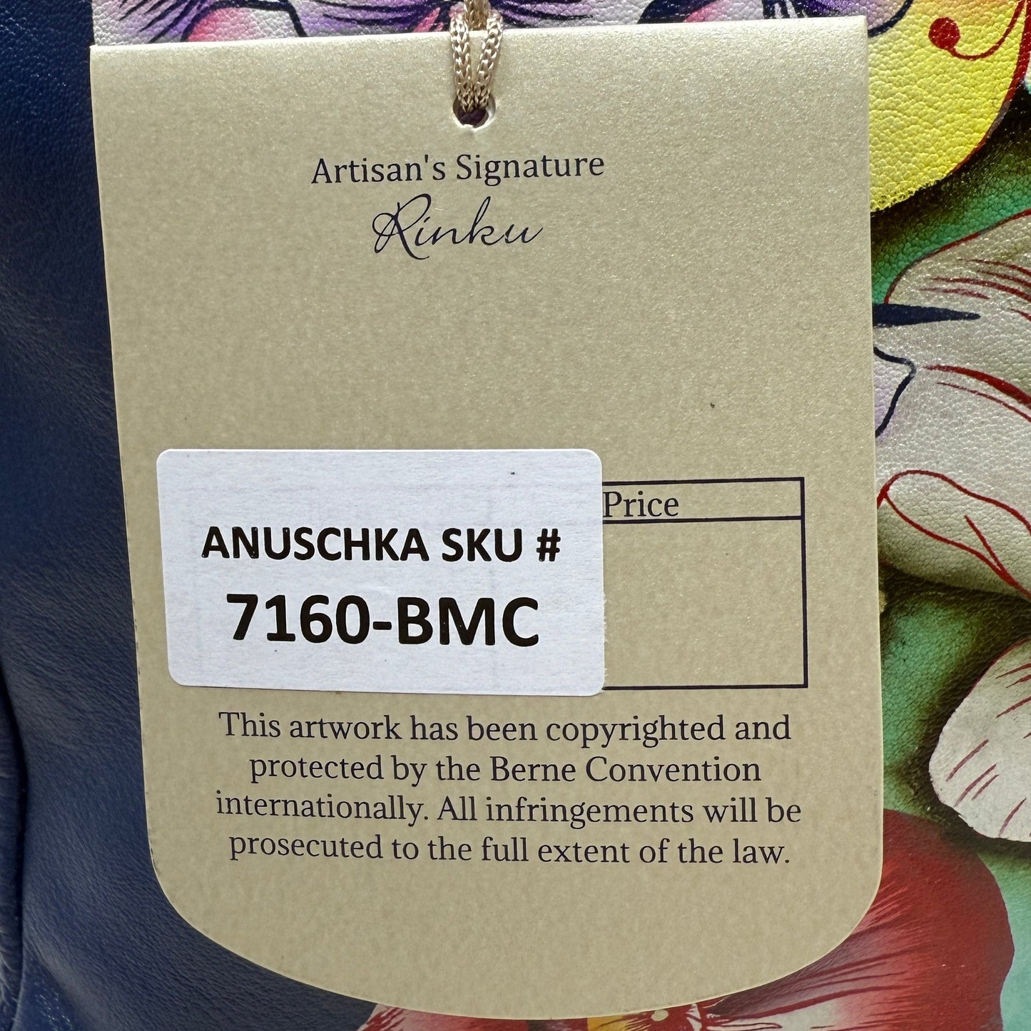 Hand Painted Leather 3 Compartment Shopper Bag 7160 By Anuschka, Size: Medium