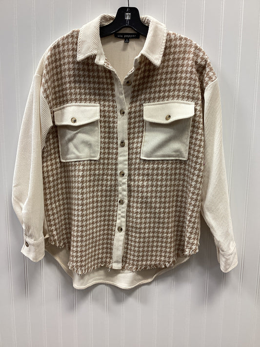 Jacket Fleece By Blu Pepper In Cream, Size:S