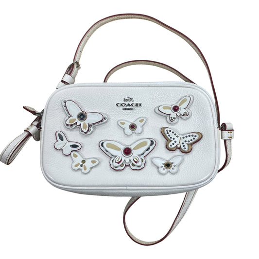 Crossbody Designer By Coach In Cream, Size:Small