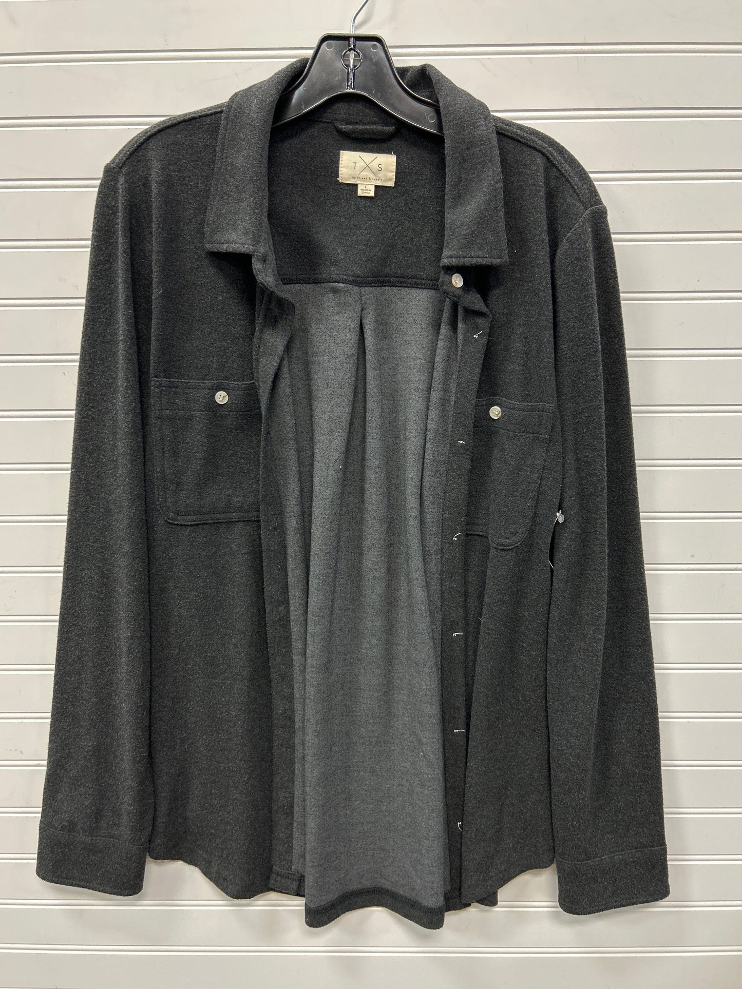 Jacket Shirt By Thread And Supply In Grey, Size:L