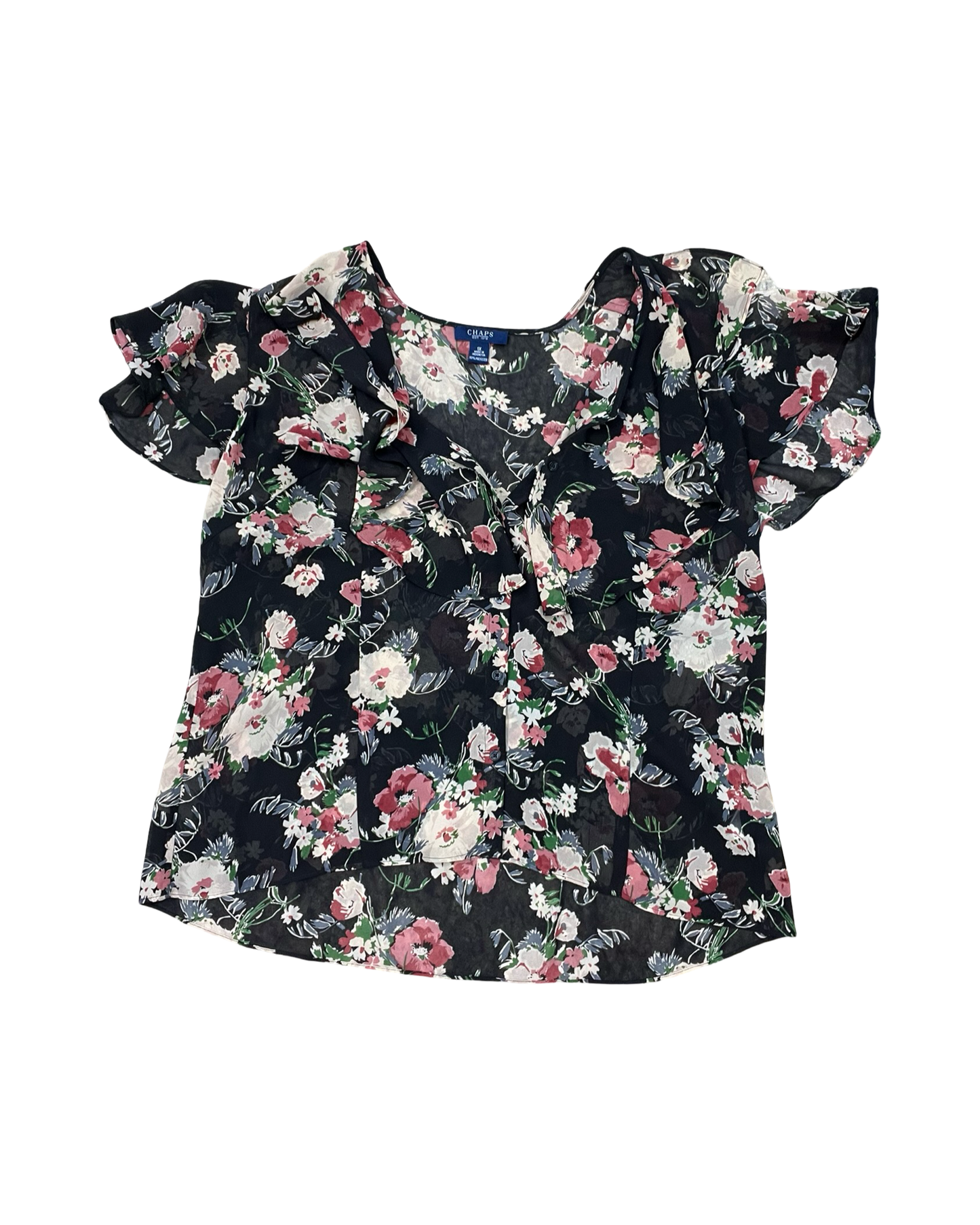 Top Ss By Chaps In Black & Tan, Size:1X