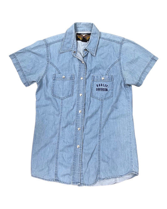 Blouse Ss By Harley Davidson In Blue, Size:S