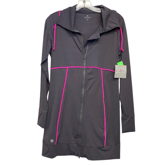 Athletic Jacket By Athleta In Grey & Pink, Size:S
