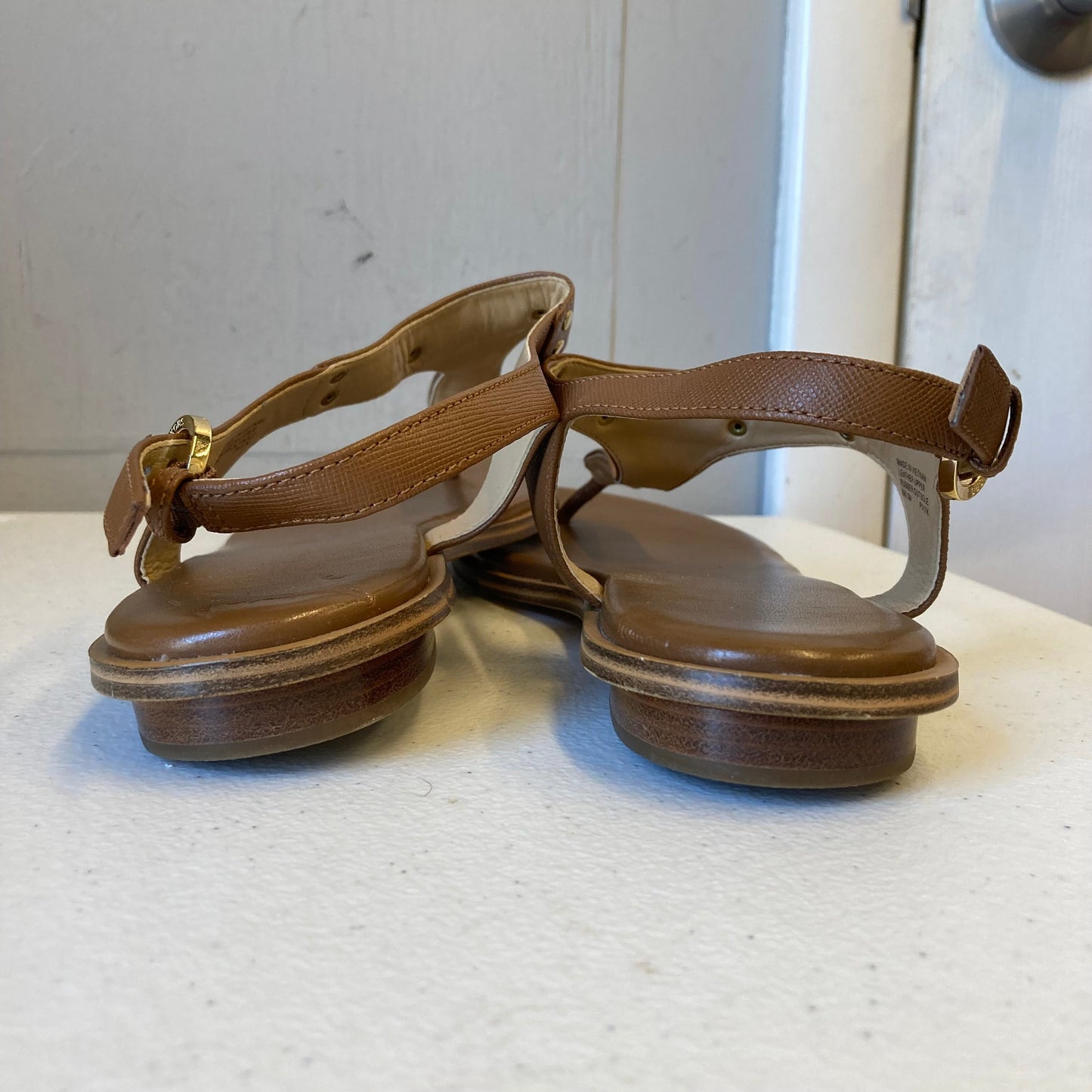 Sandals Designer By Michael Kors In Brown, Size:8