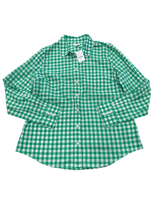 Top Ls By J. Crew In Green & White, Size:L