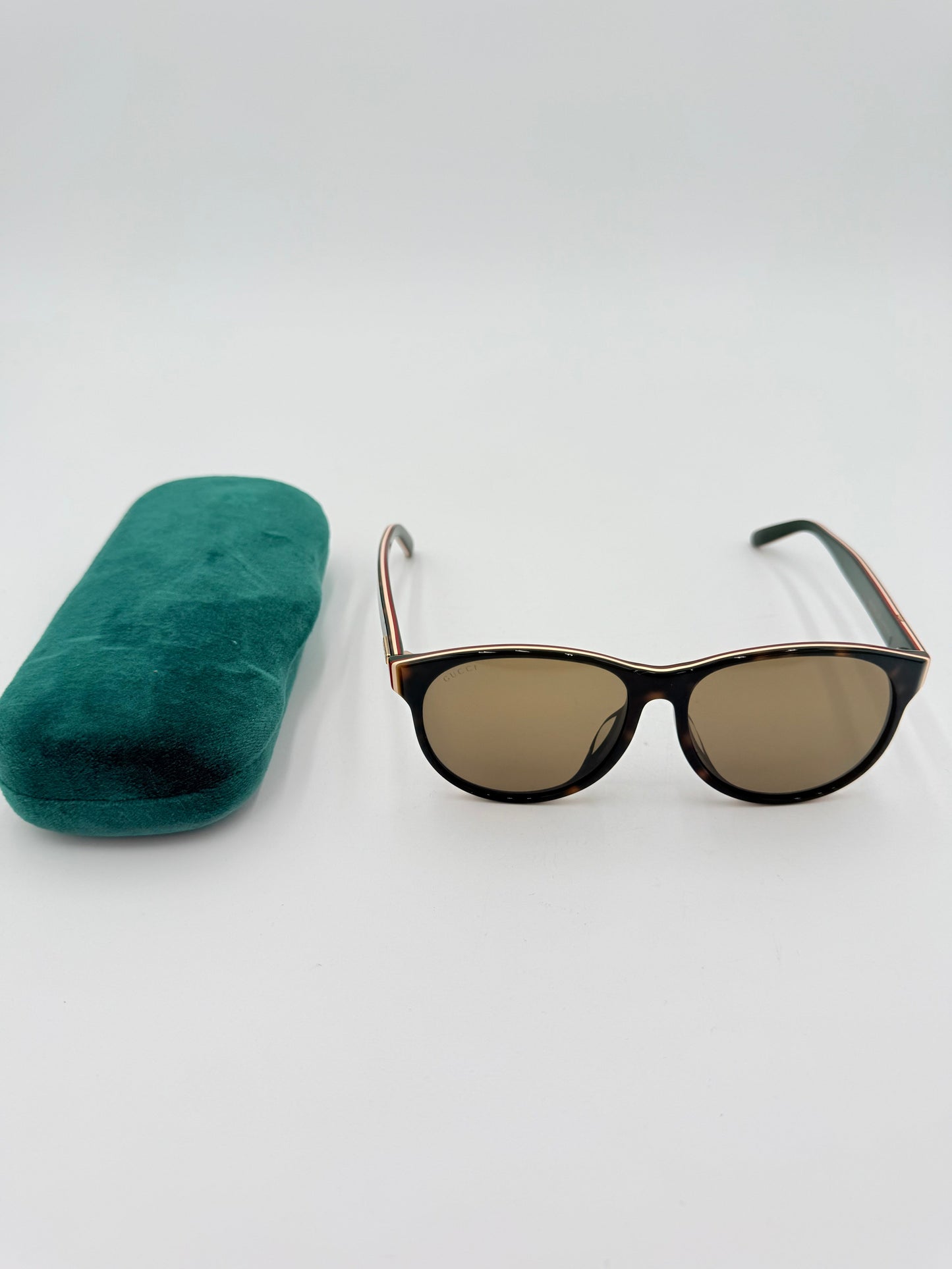 Sunglasses Luxury Designer By Gucci In Brown & Green