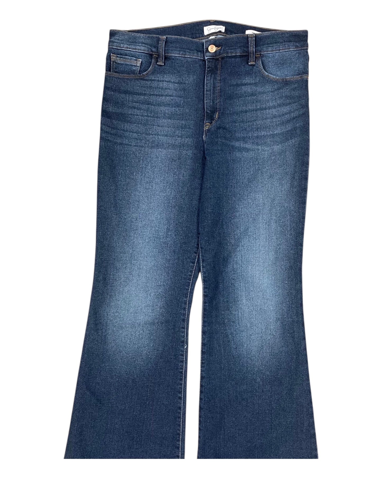 Jeans Flared By Jessica Simpson In Blue Denim, Size:14
