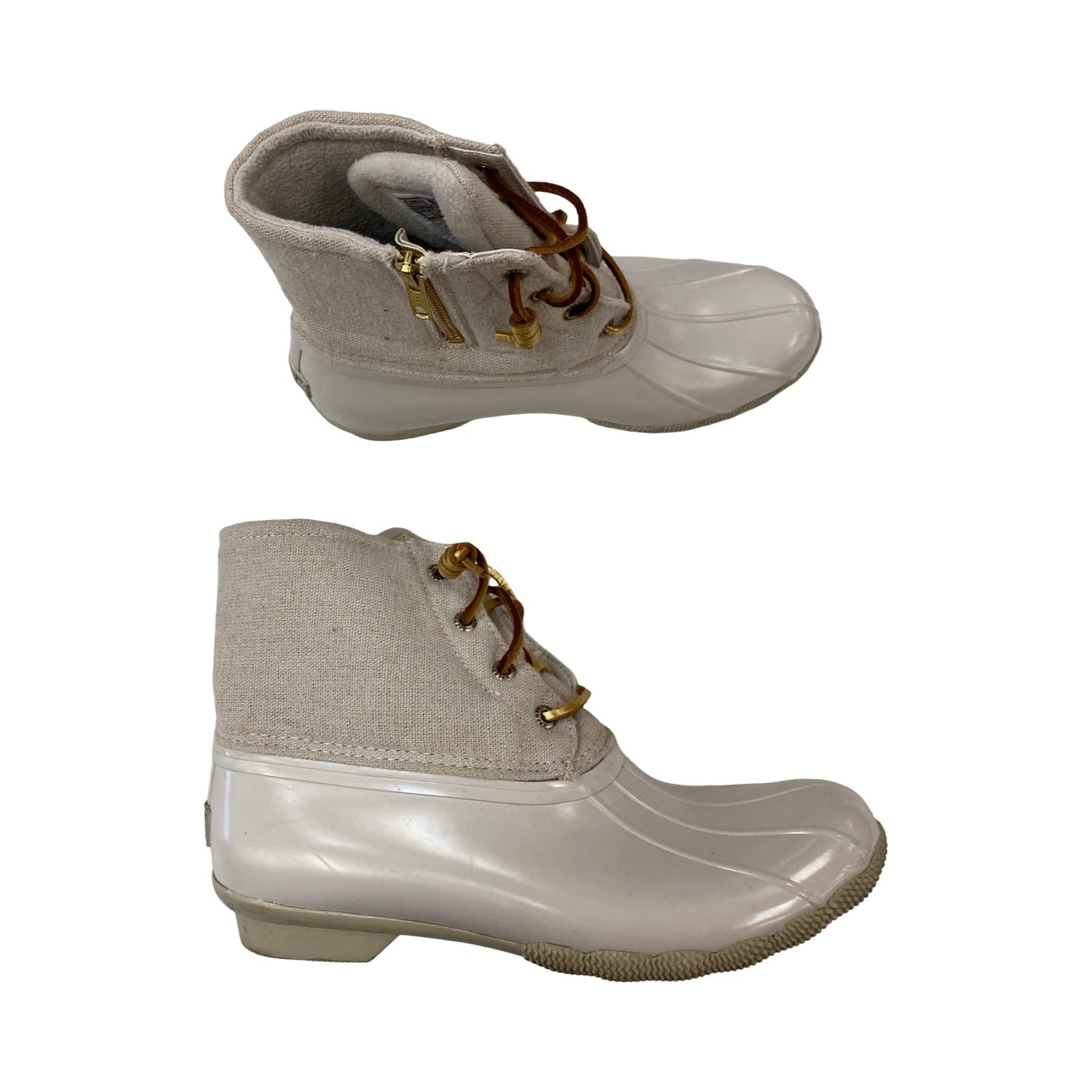 Boots Ankle Flats By Sperry In Cream, Size:8.5