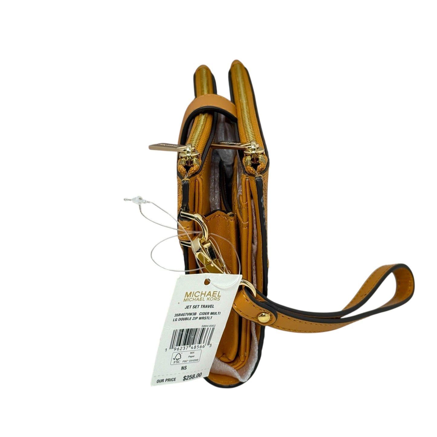 Jet Set Travel Large Double Zip Wristlet  In Cider By Michael By Michael Kors, Size: Medium