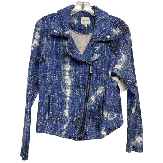 Jacket Moto By Nic + Zoe In Blue, Size:L