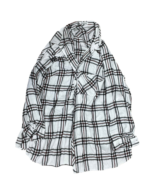 Blouse Ls By Maurices In Black & White, Size:3X