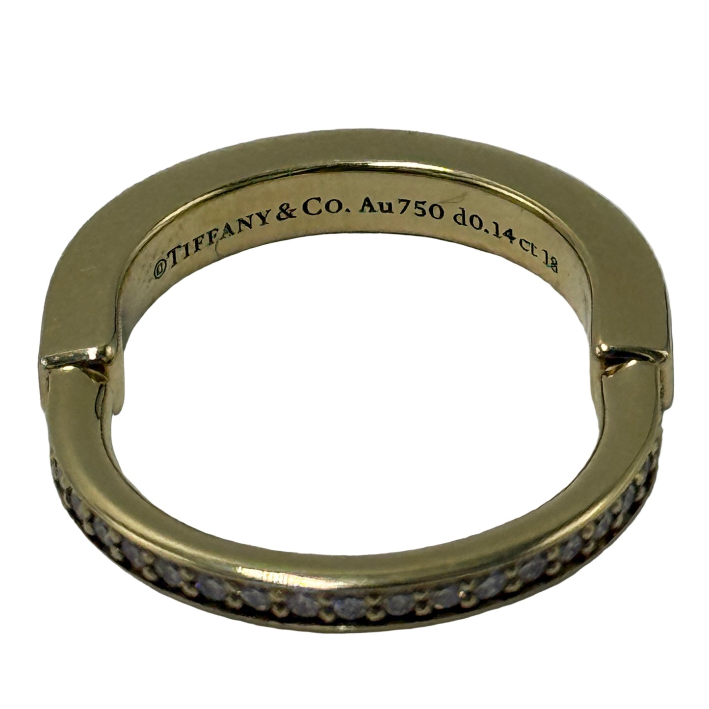 Tiffany & Company 18K & Diamond Lock Luxury Designer Ring, Size 6