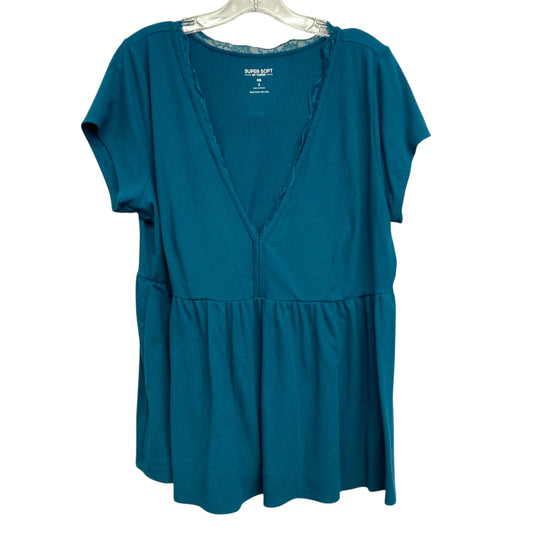 Top Ss By Torrid In Teal, Size:2X