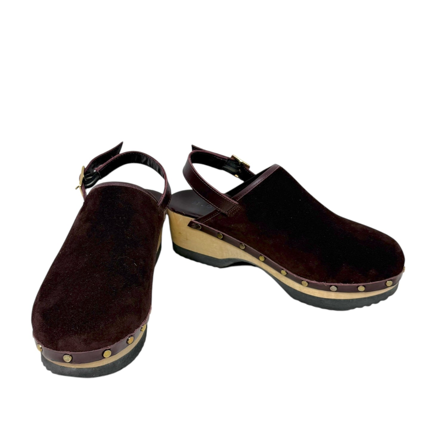 The Greta Backstrap Clog By M. Gemi In Maroon, Size: 8.5