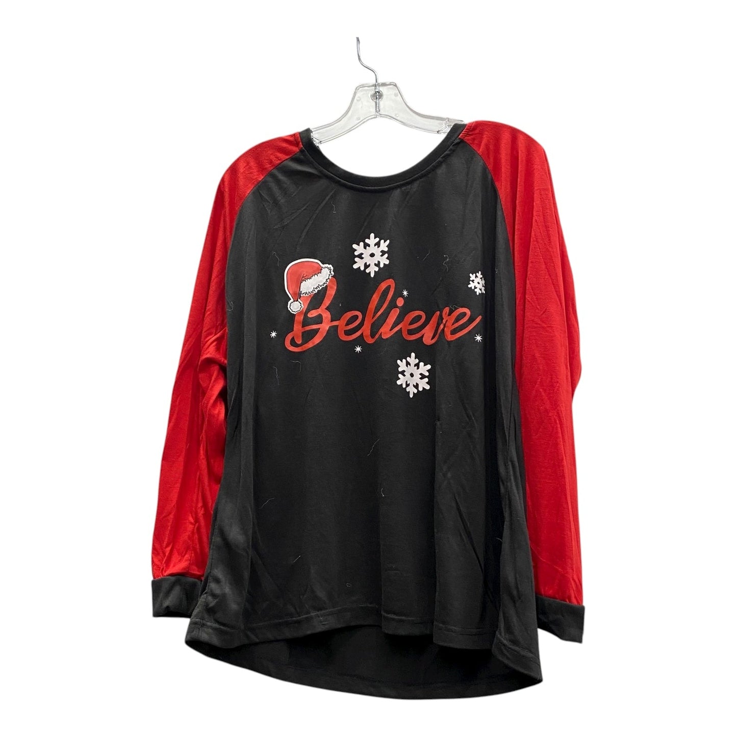 TOP LS  in RED, Size:XL