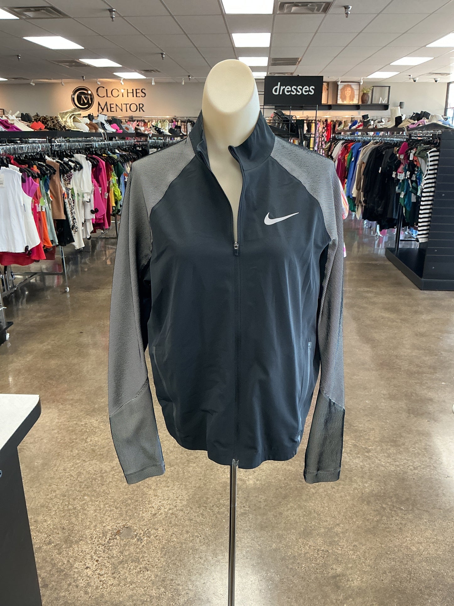 Athletic Jacket By Nike Apparel In Black, Size:L