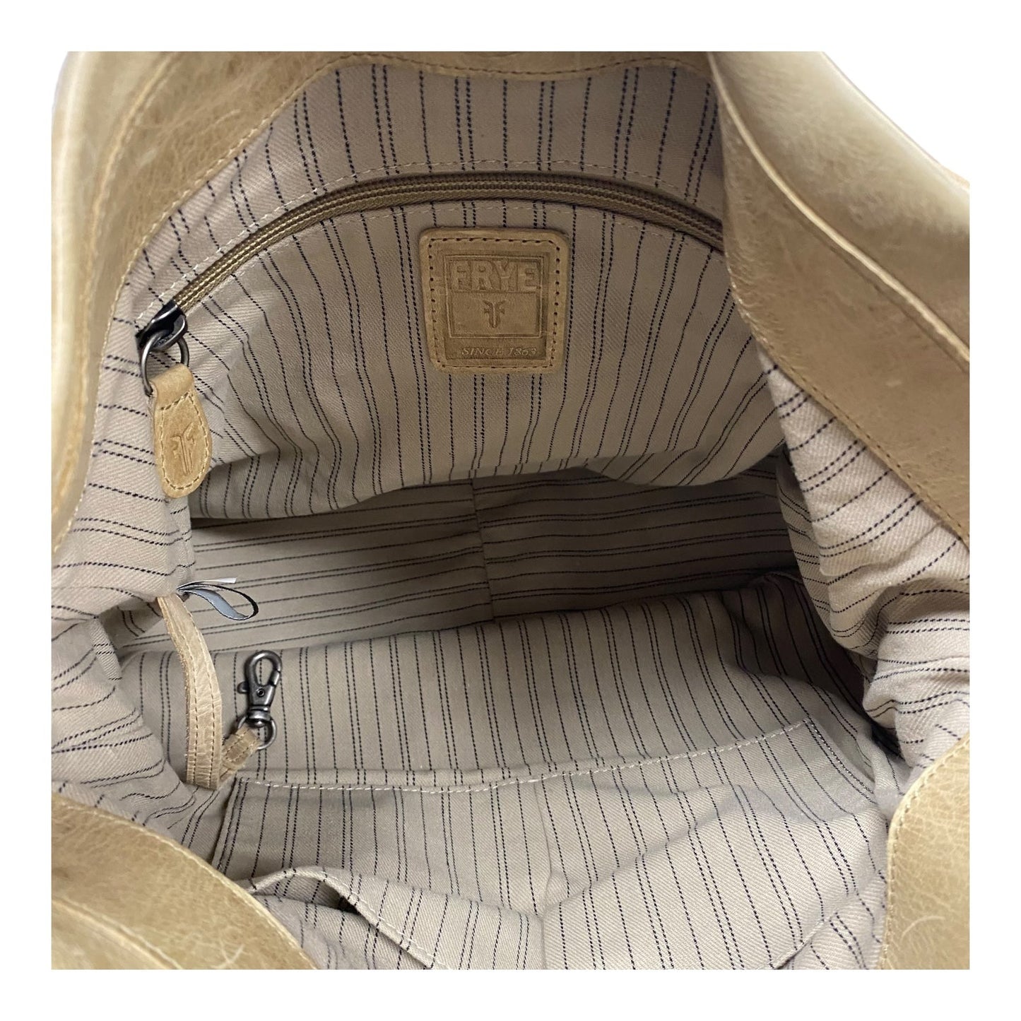 Handbag Designer By Frye In Cream, as is Size:Medium