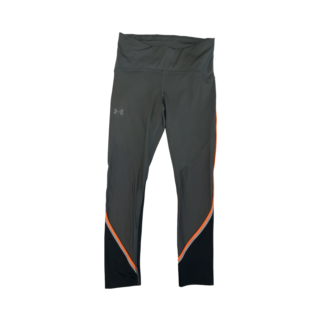 Athletic Leggings By Under Armour In Grey & Orange, Size:M