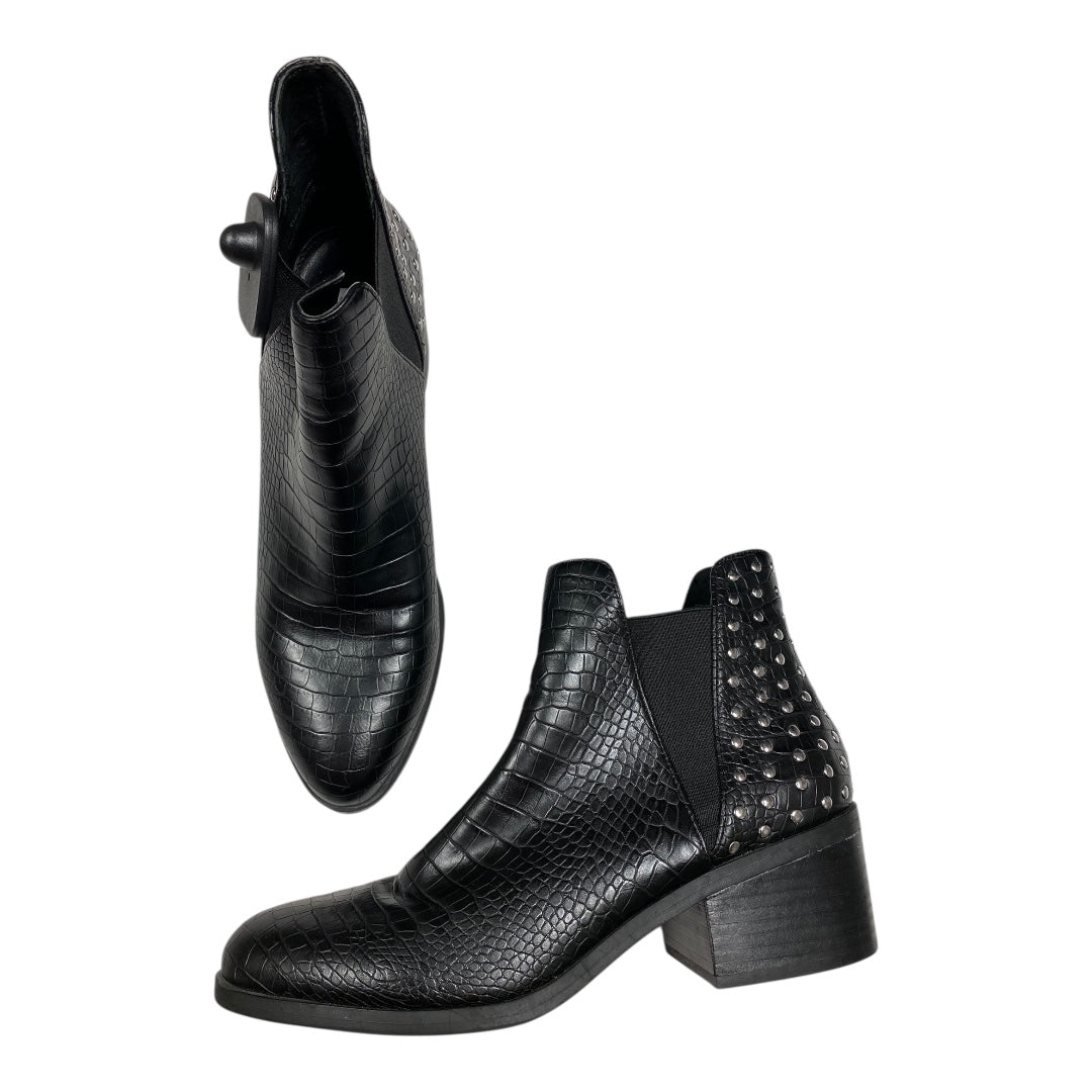 Boots Ankle Heels By Steve Madden In Black, Size:8.5