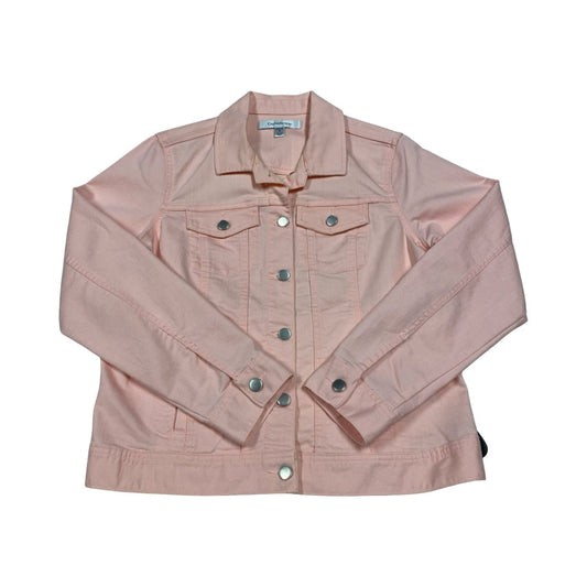 Jacket Denim By Croft And Barrow In Pink Denim, Size:S