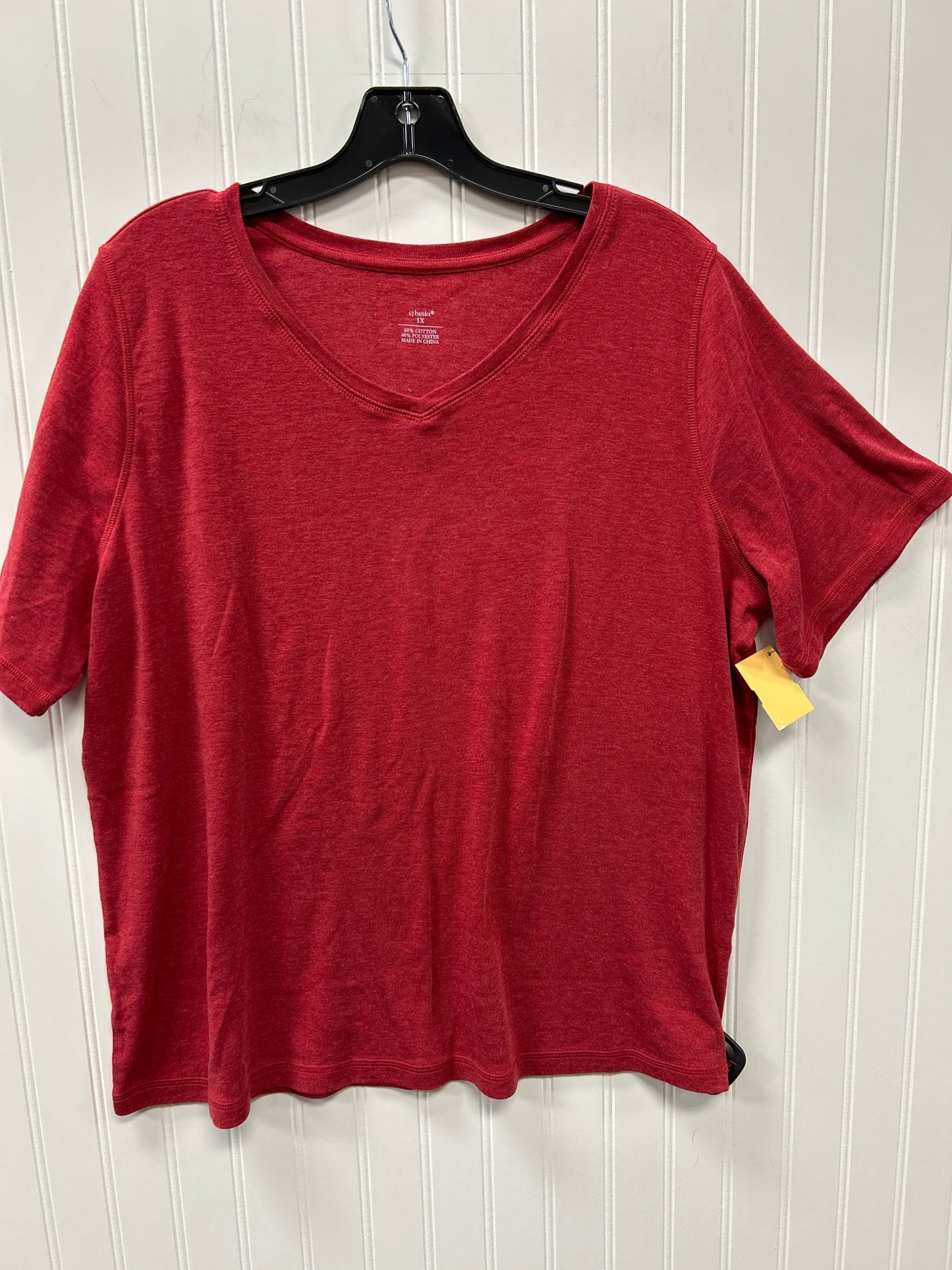 Top Ss Basic By Cj Banks In Red, Size:1X