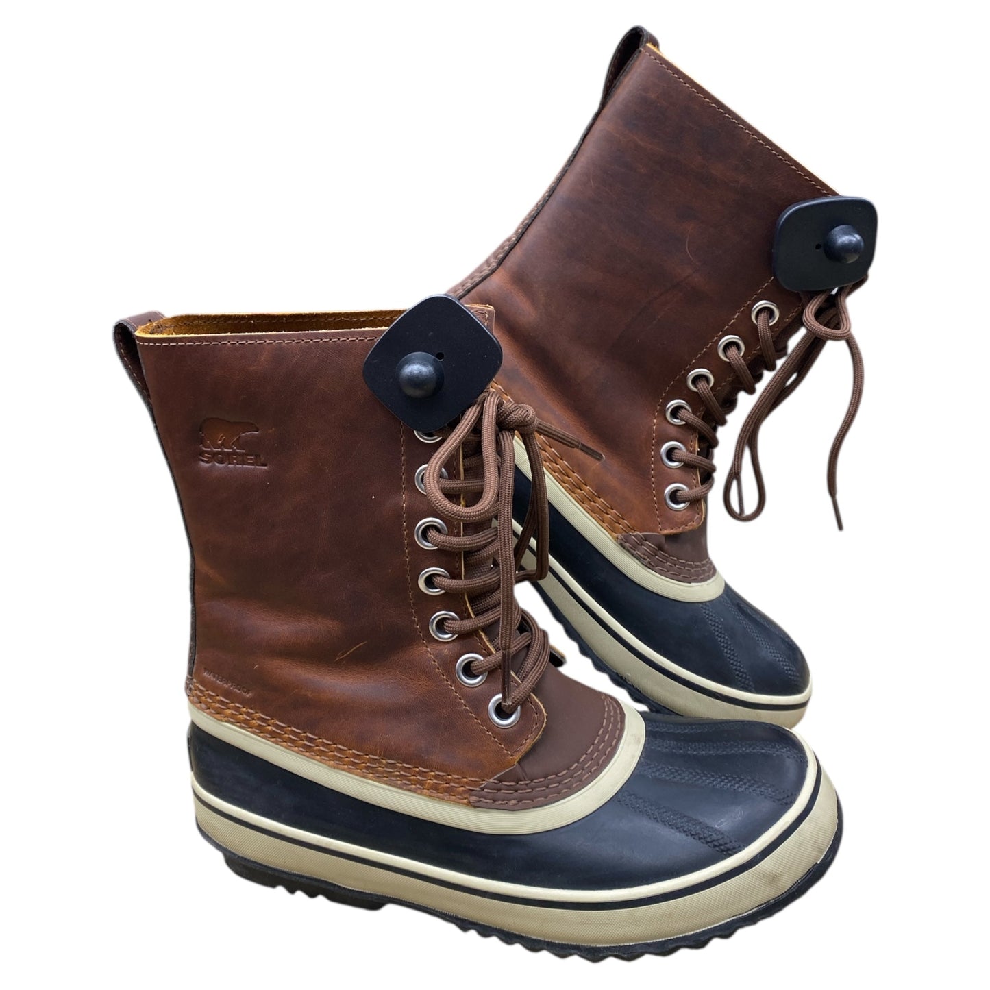 Boots Designer By Sorel In Black & Brown, Size:8