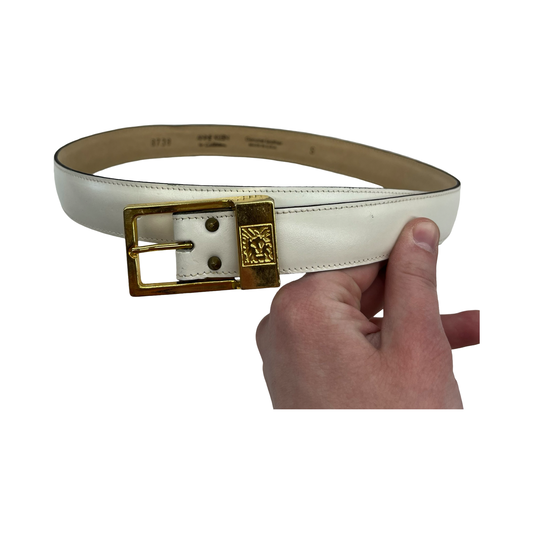 Belt Leather By Anne Klein In Cream