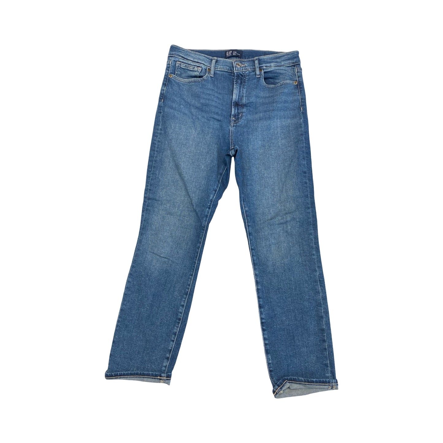 Jeans Straight By Gap In Blue Denim, Size:10