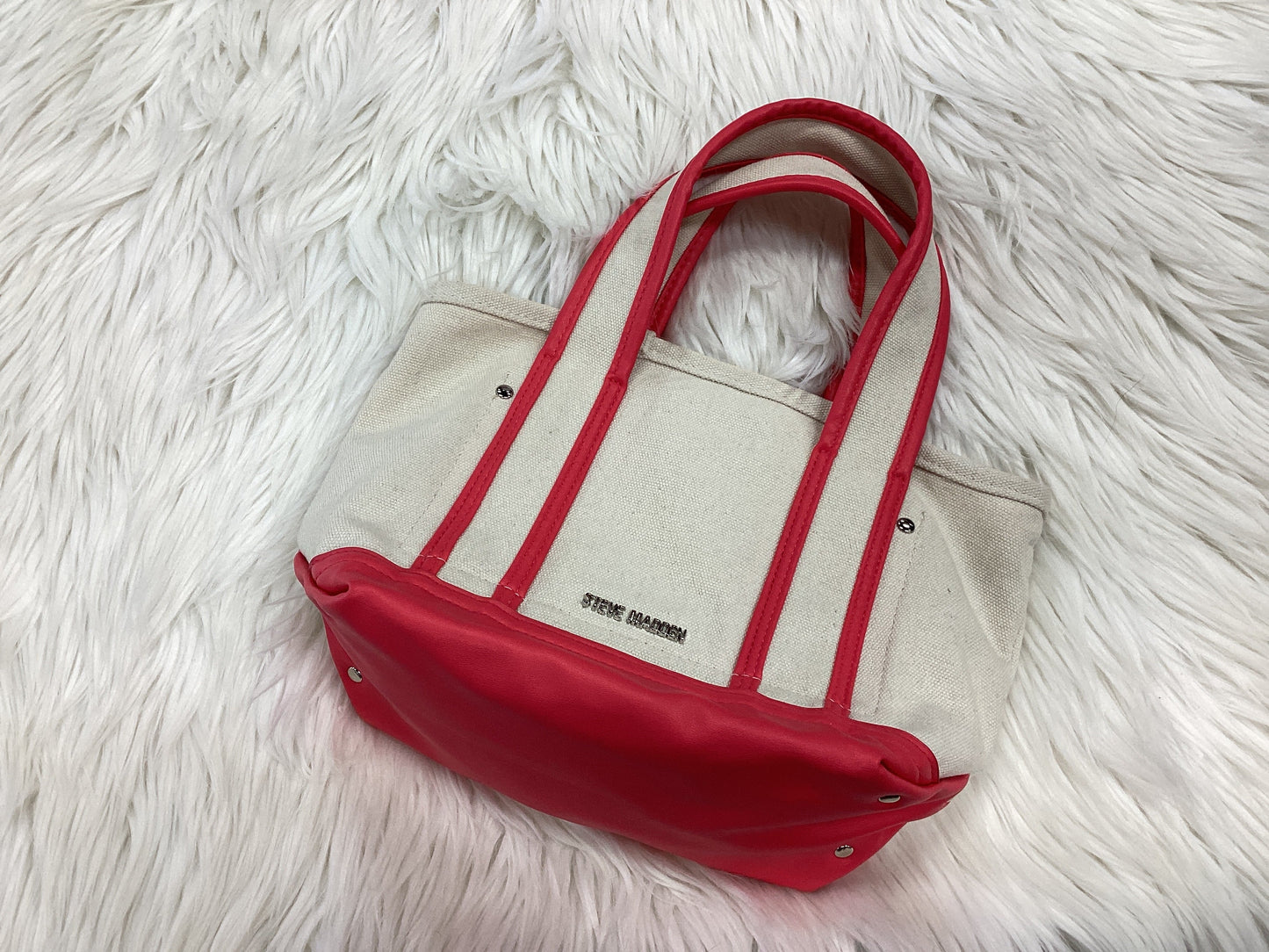 Handbag By Steve Madden In Pink & Tan, Size:Small