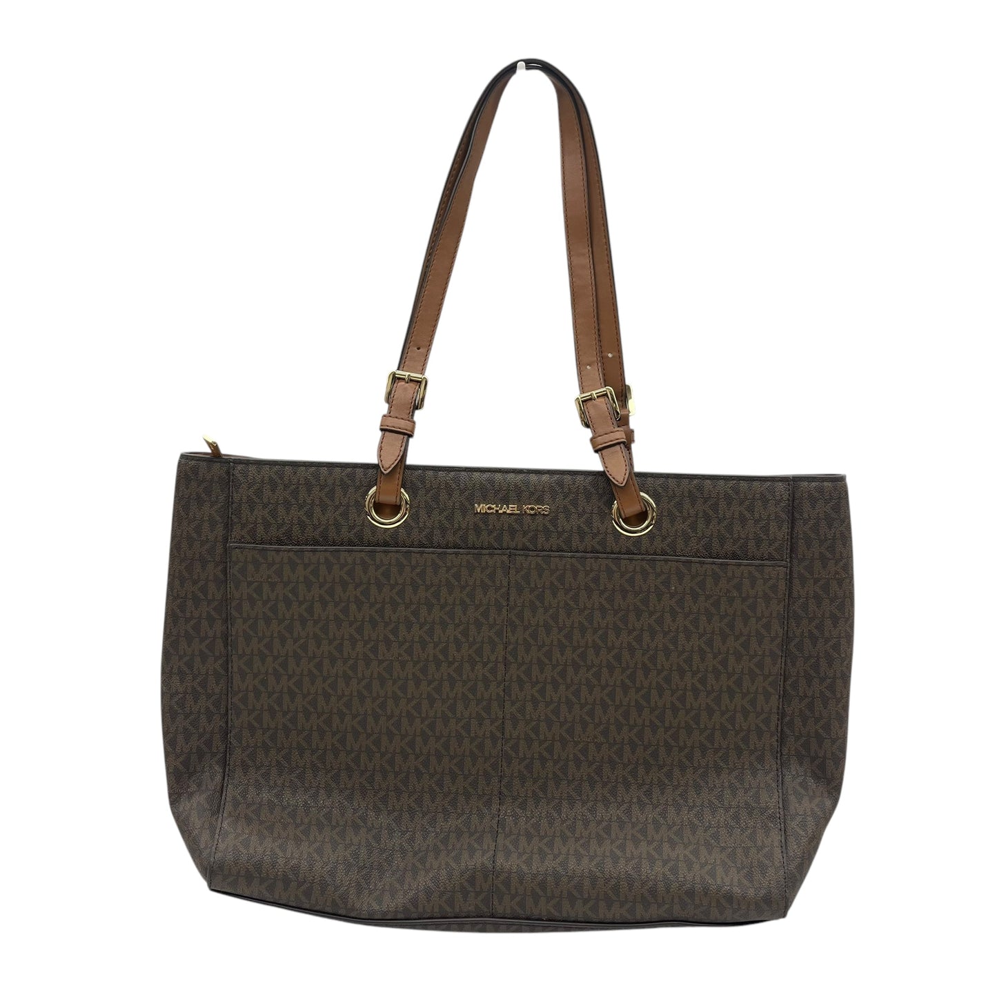 Tote Designer By Michael Kors In Brown, Size:Large