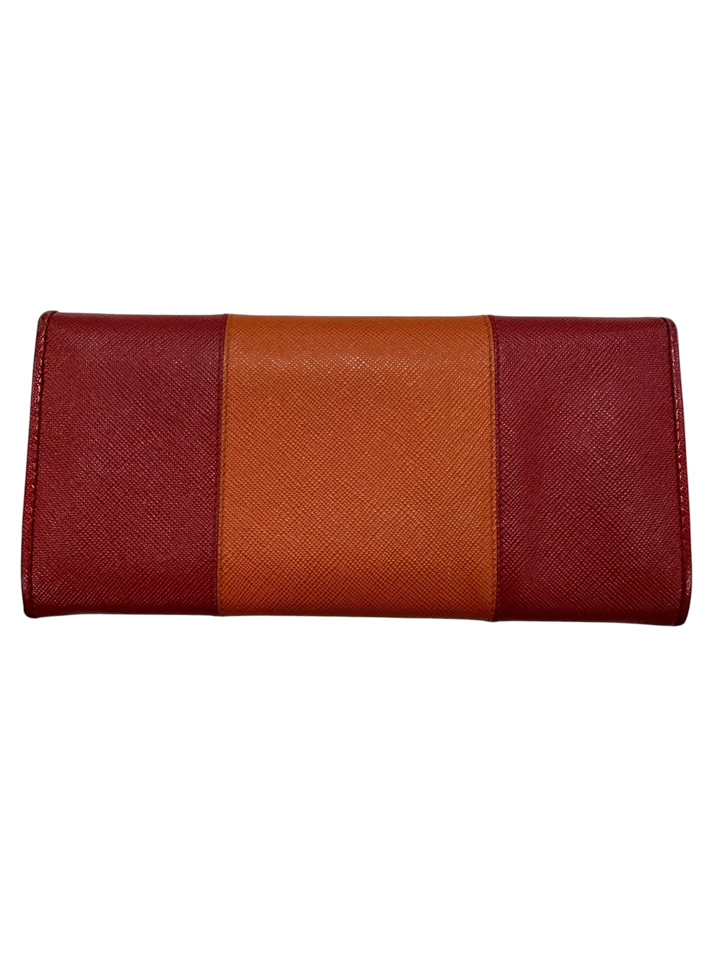 Wallet Luxury Designer By Prada In Orange & Red, Size:Large