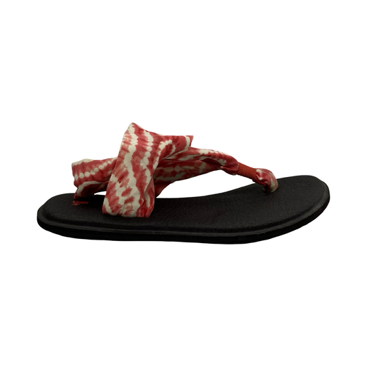 Sandals Flip Flops By Sanuk In Cream & Red, Size:9