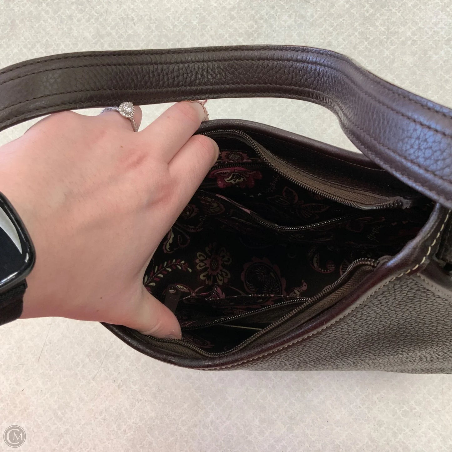 Handbag Leather By Brighton, Size: Medium