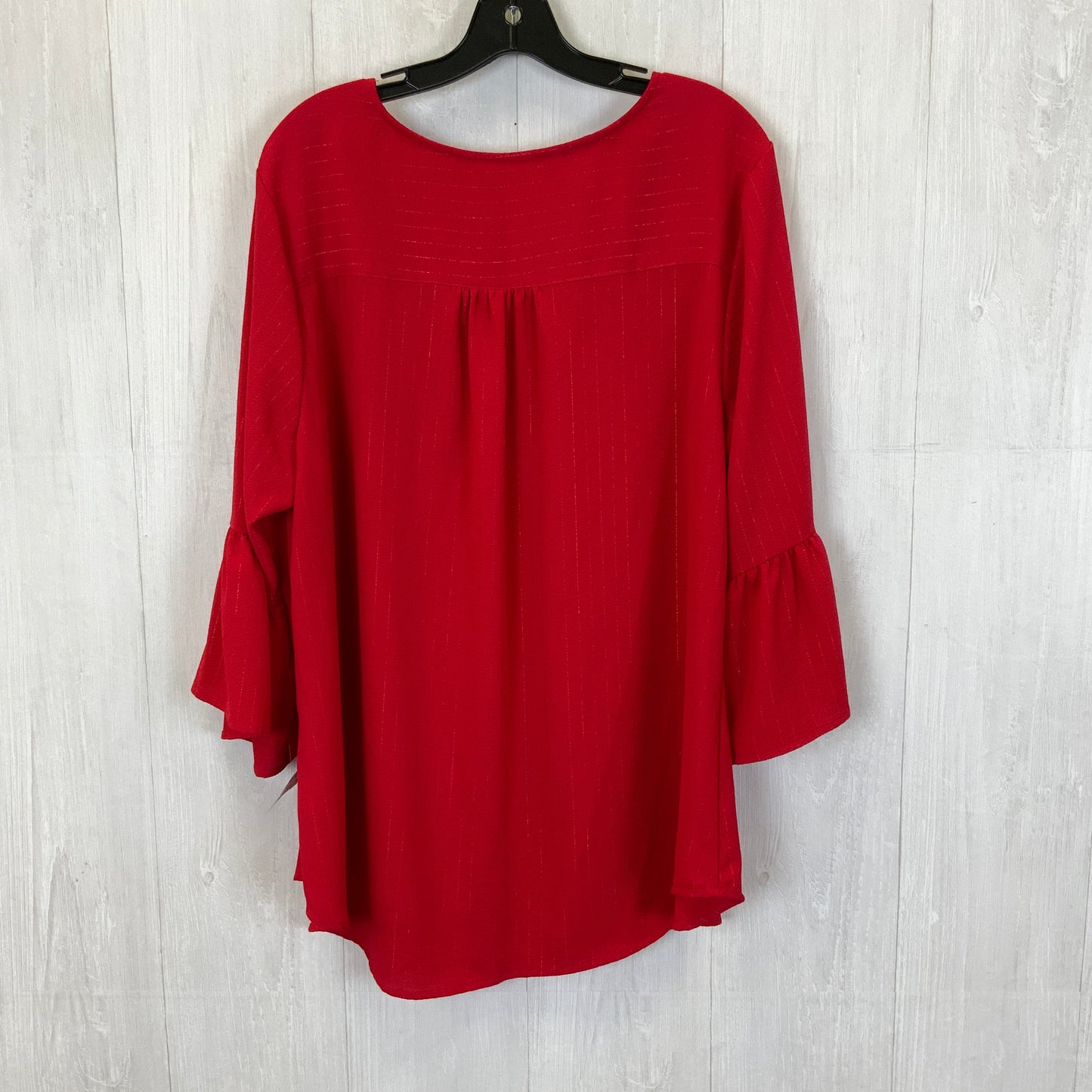 Red Top 3/4 Sleeve Valerie Stevens, Size 2x