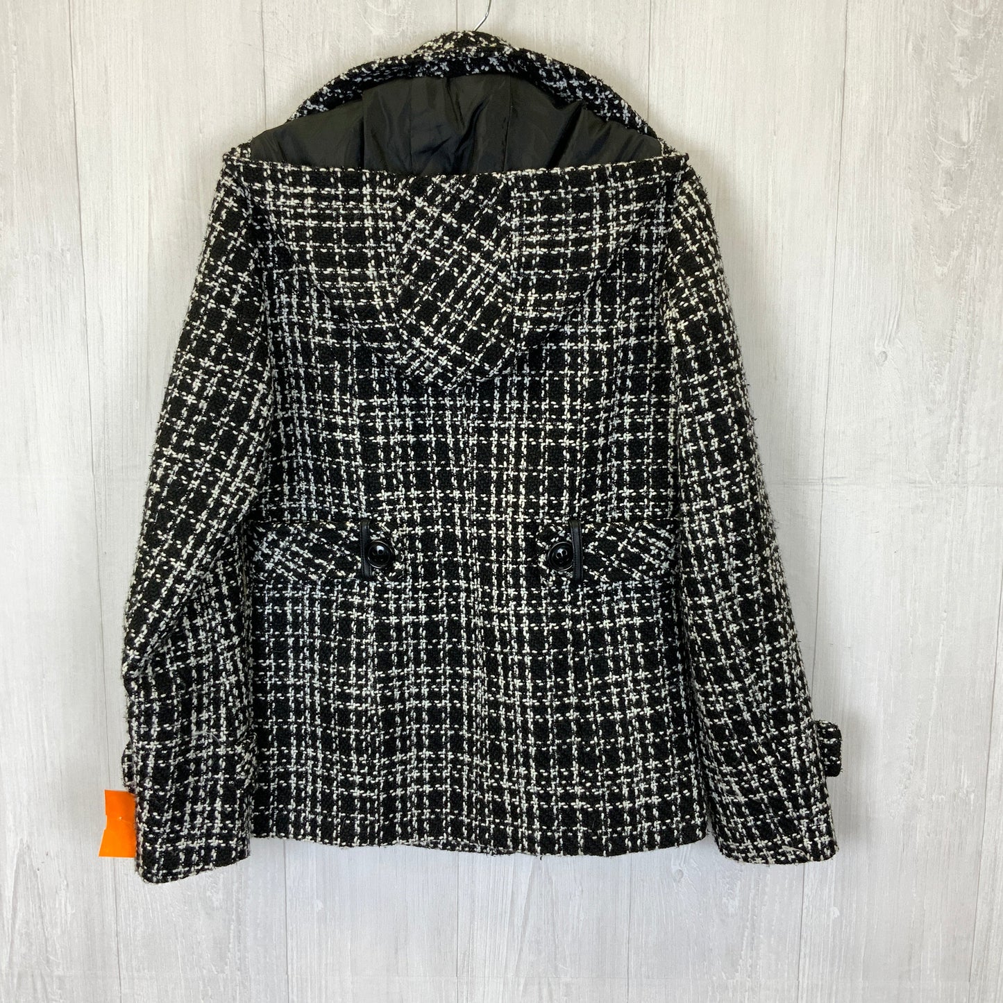 Coat Peacoat By Clothes Mentor In Black White, Size: S