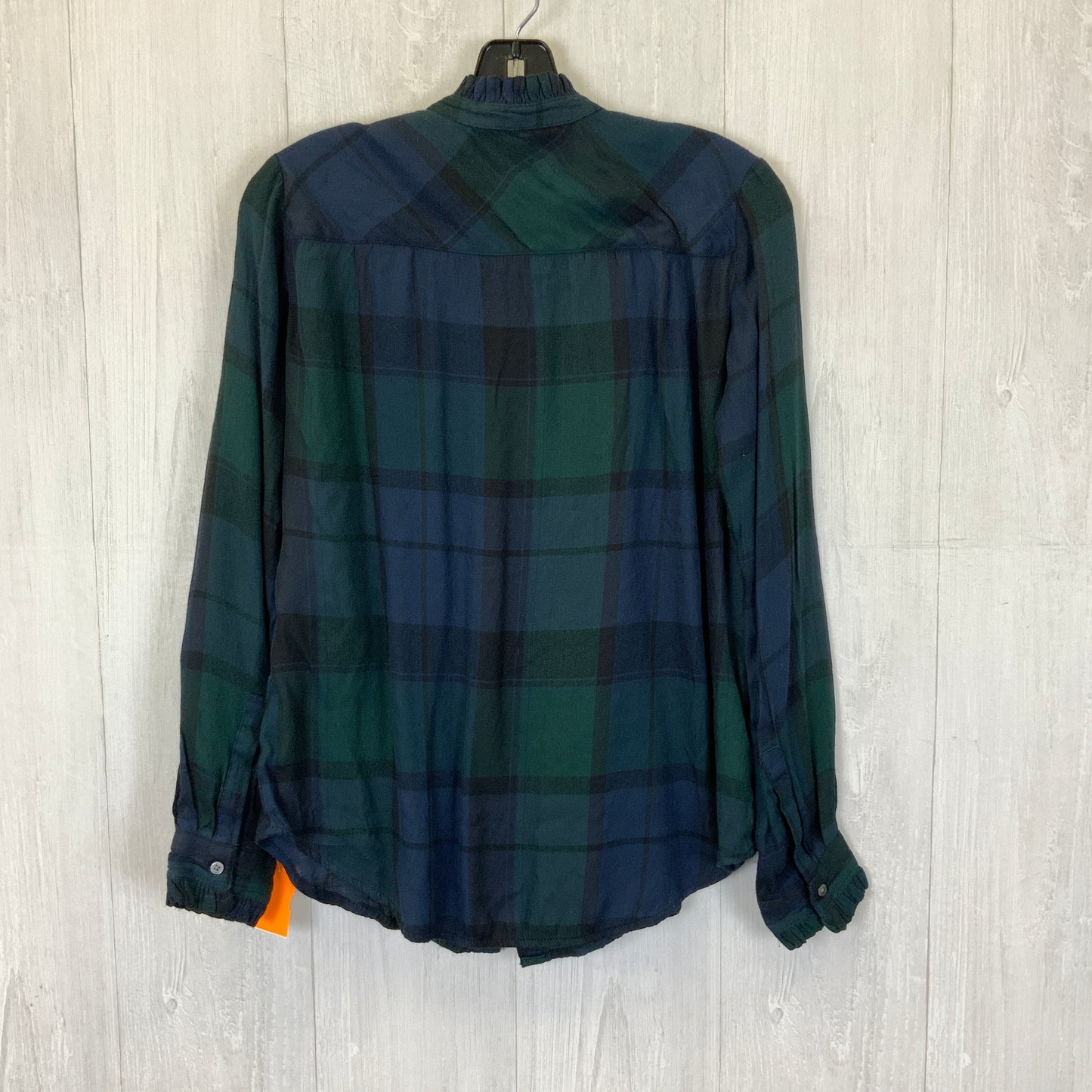 Blouse Long Sleeve By Loft In Blue Green, Size: Xs