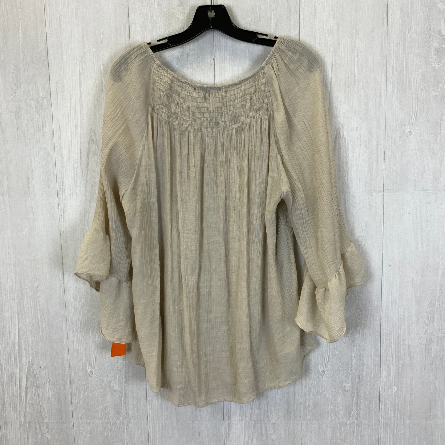 Beige Top 3/4 Sleeve Zac And Rachel, Size 2x