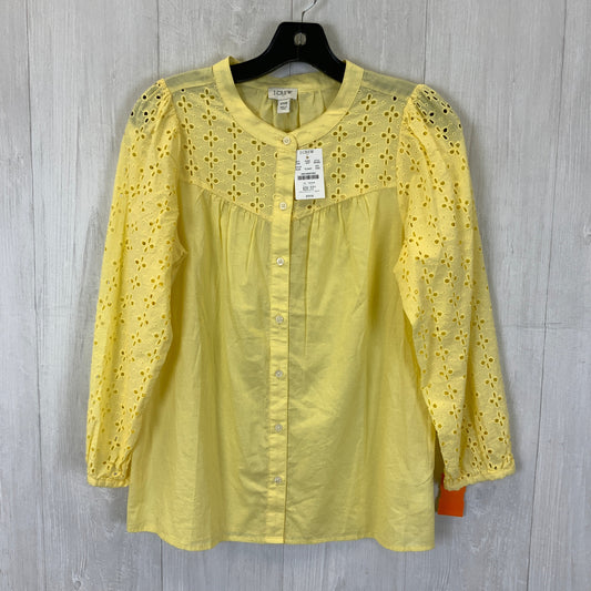 Blouse Long Sleeve By J Crew O In Yellow, Size: Xxs