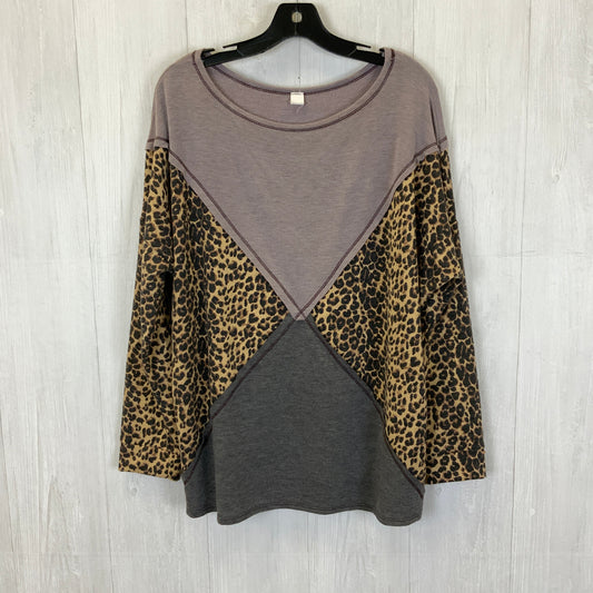 Leopard Print Top Long Sleeve Clothes Mentor, Size 2x