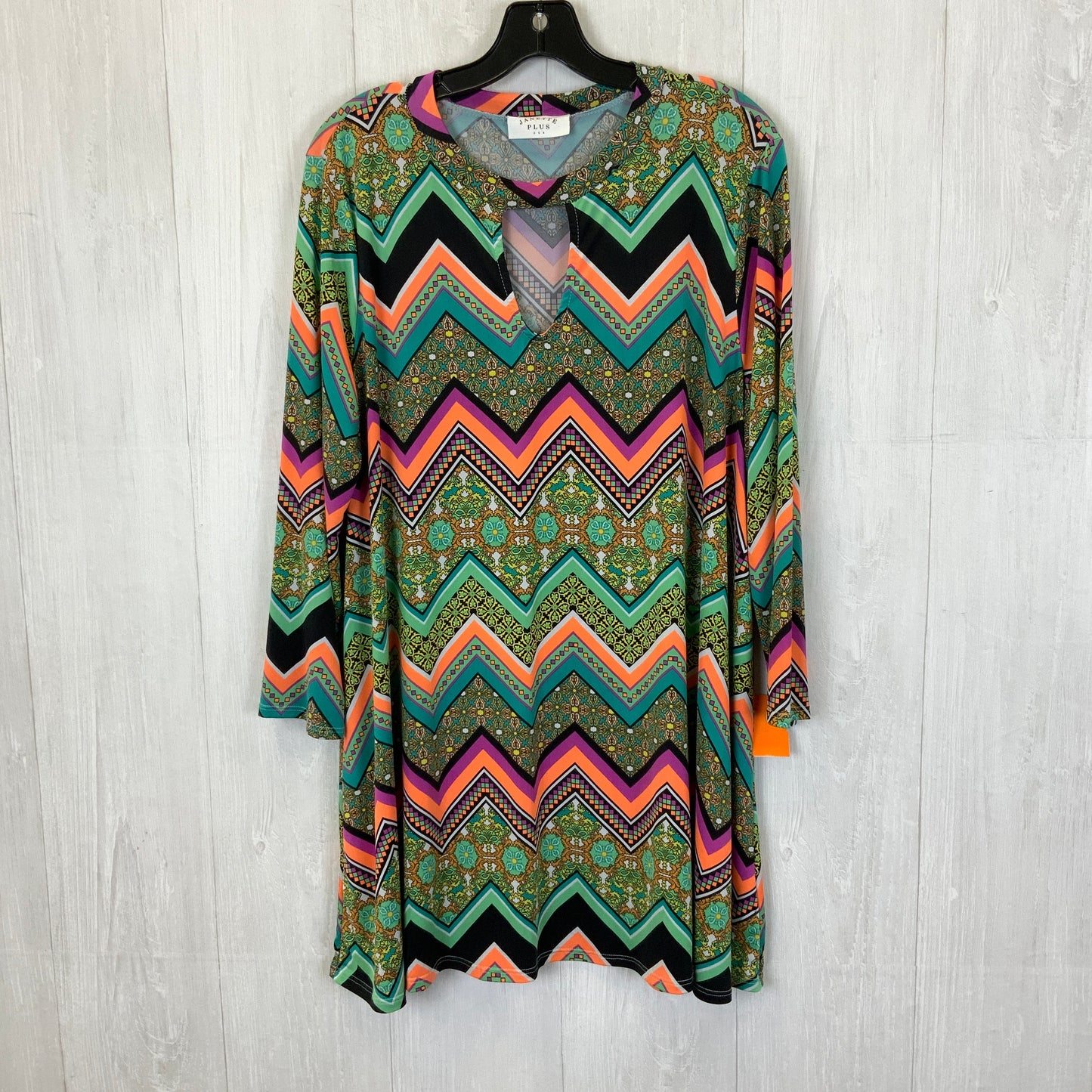 Multi-colored Top Long Sleeve Clothes Mentor, Size 2x