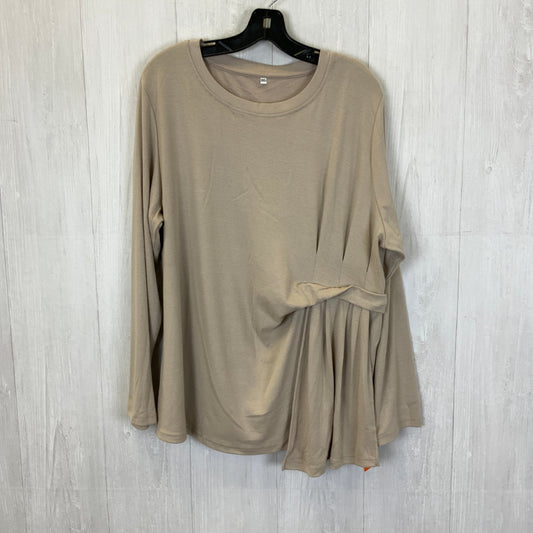 Tan Top Long Sleeve Basic Clothes Mentor, Size 2x