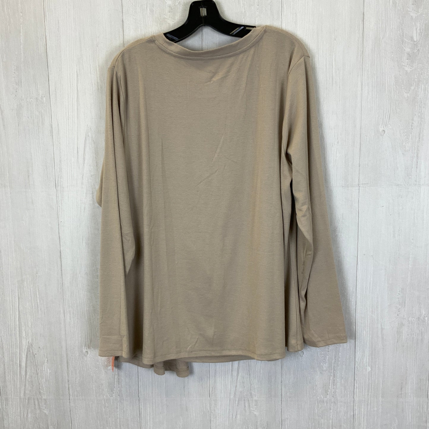 Tan Top Long Sleeve Basic Clothes Mentor, Size 2x