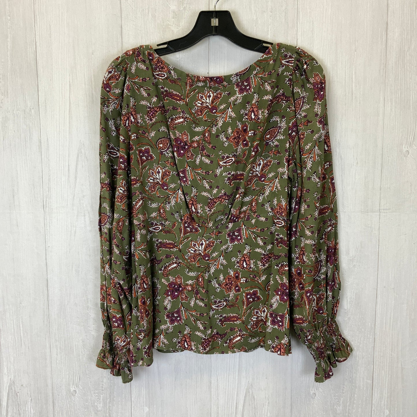 Blouse Long Sleeve By Loft In Green, Size: M