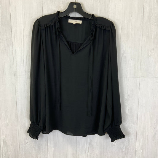 Blouse Long Sleeve By Loft In Black, Size: M