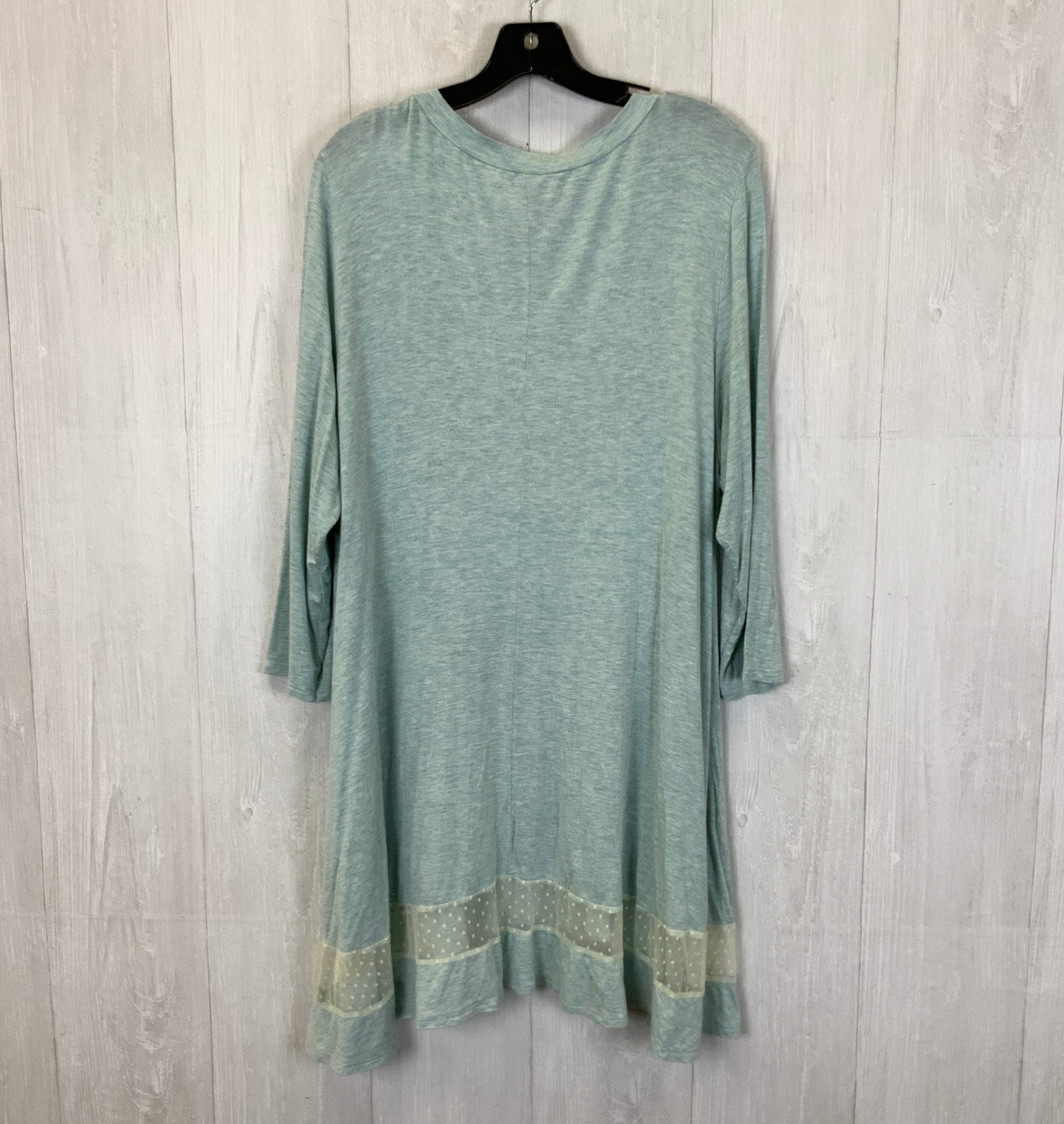 Aqua Top 3/4 Sleeve Basic Honeyme, Size 2x