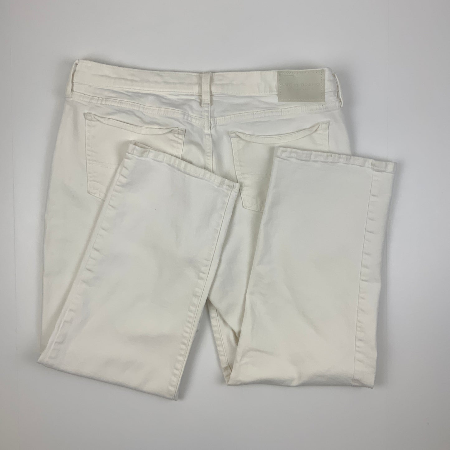 Jeans Cropped By Lucky Brand In White Denim, Size: 10